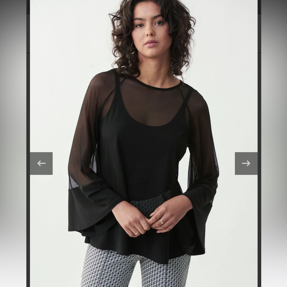 Joseph Ribkoff Luxe Sheer Bell Sleeve Blouse
